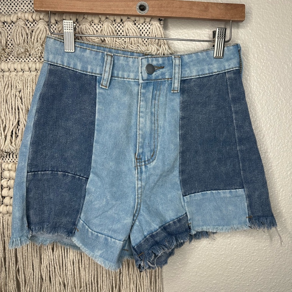 Patchwork Jean Shorts - image 4